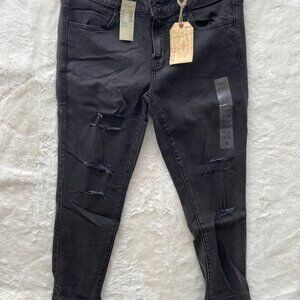 SALE! NEW American Eagle Black Woman Sz 10 Short Low Rise Super Stretch Jeggings